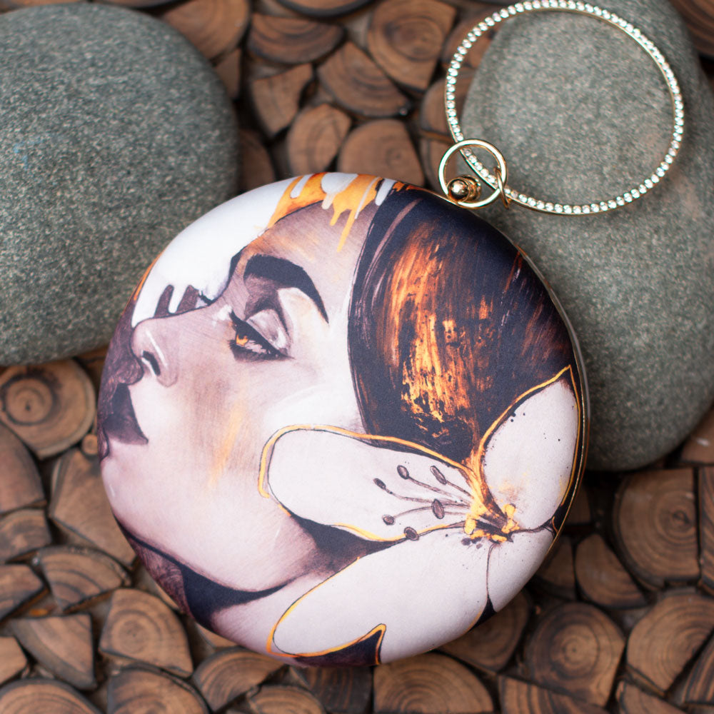 Artklim Frida Kahlo Round Printed Clutch