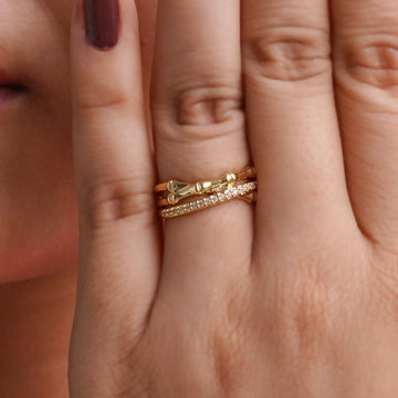 Artklim Gold Plated Bamboo Design Adjustable Ring