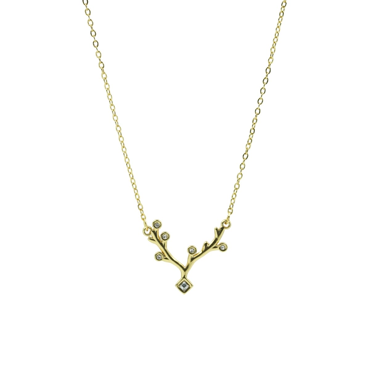 Artklim Gold Plated Designer Studded Pendant Necklace