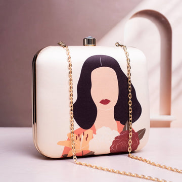 Swanky Women Portrait Printed Clutch