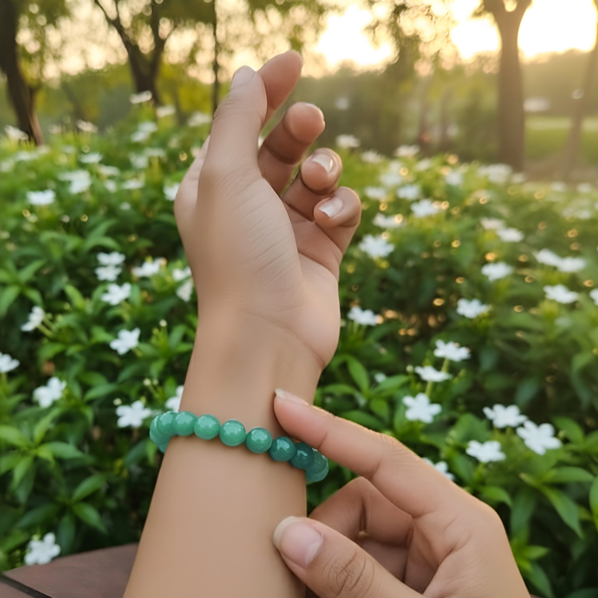 Natural Green Aventurine Gemstone Beaded Bracelets