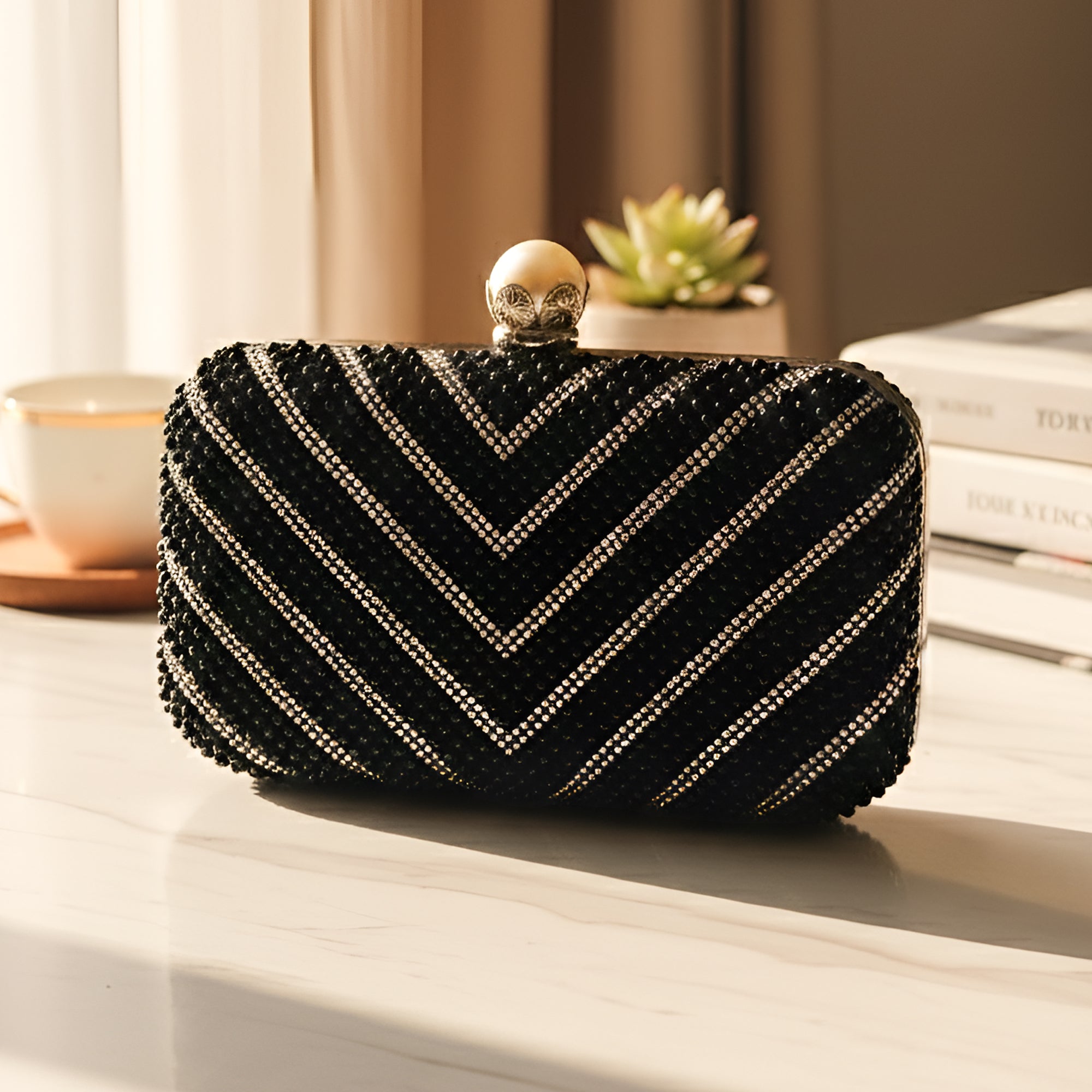 Artklim Black Royale Beadline Clutch
