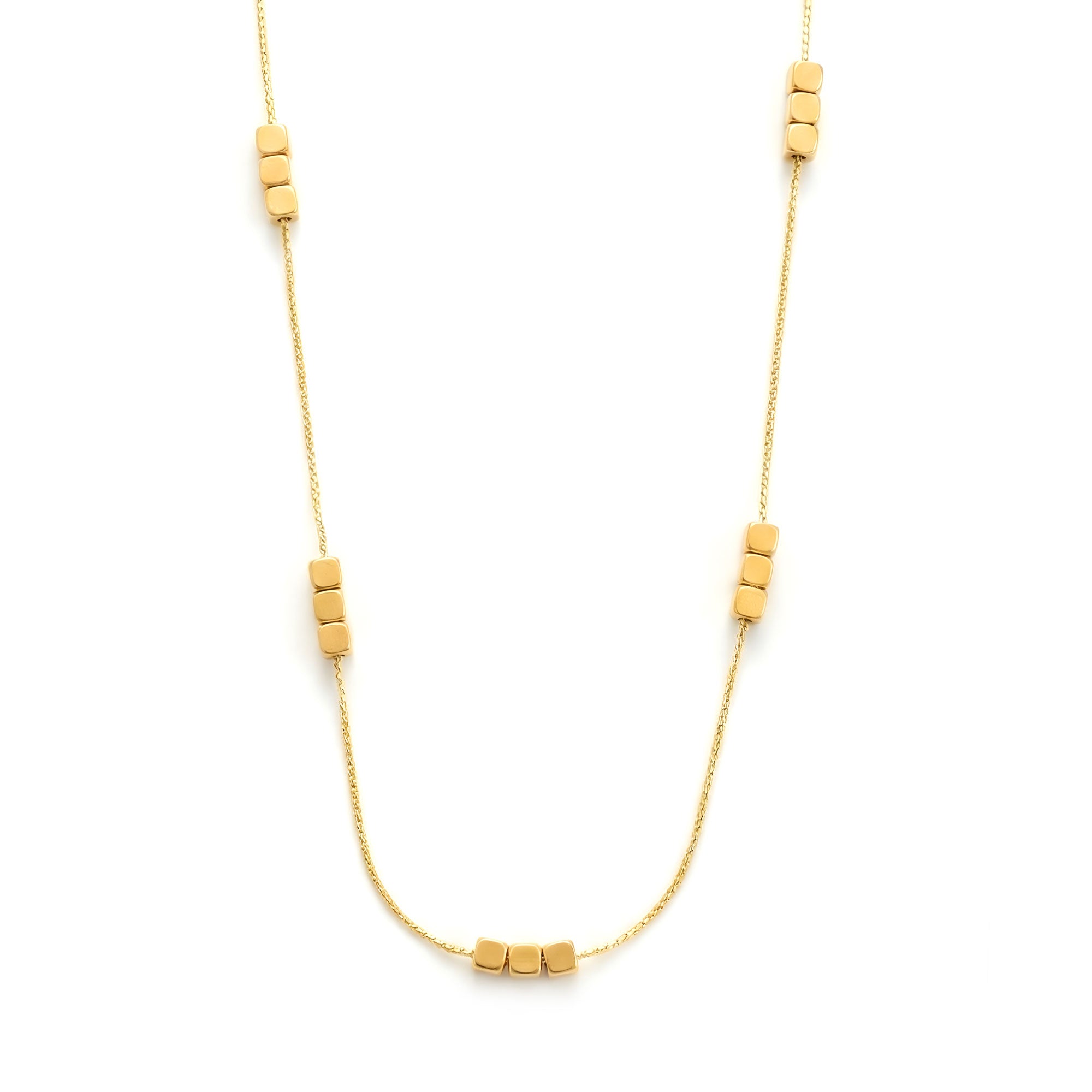 Artklim Gold Plated Minimal Gold Bead Pendant Necklace