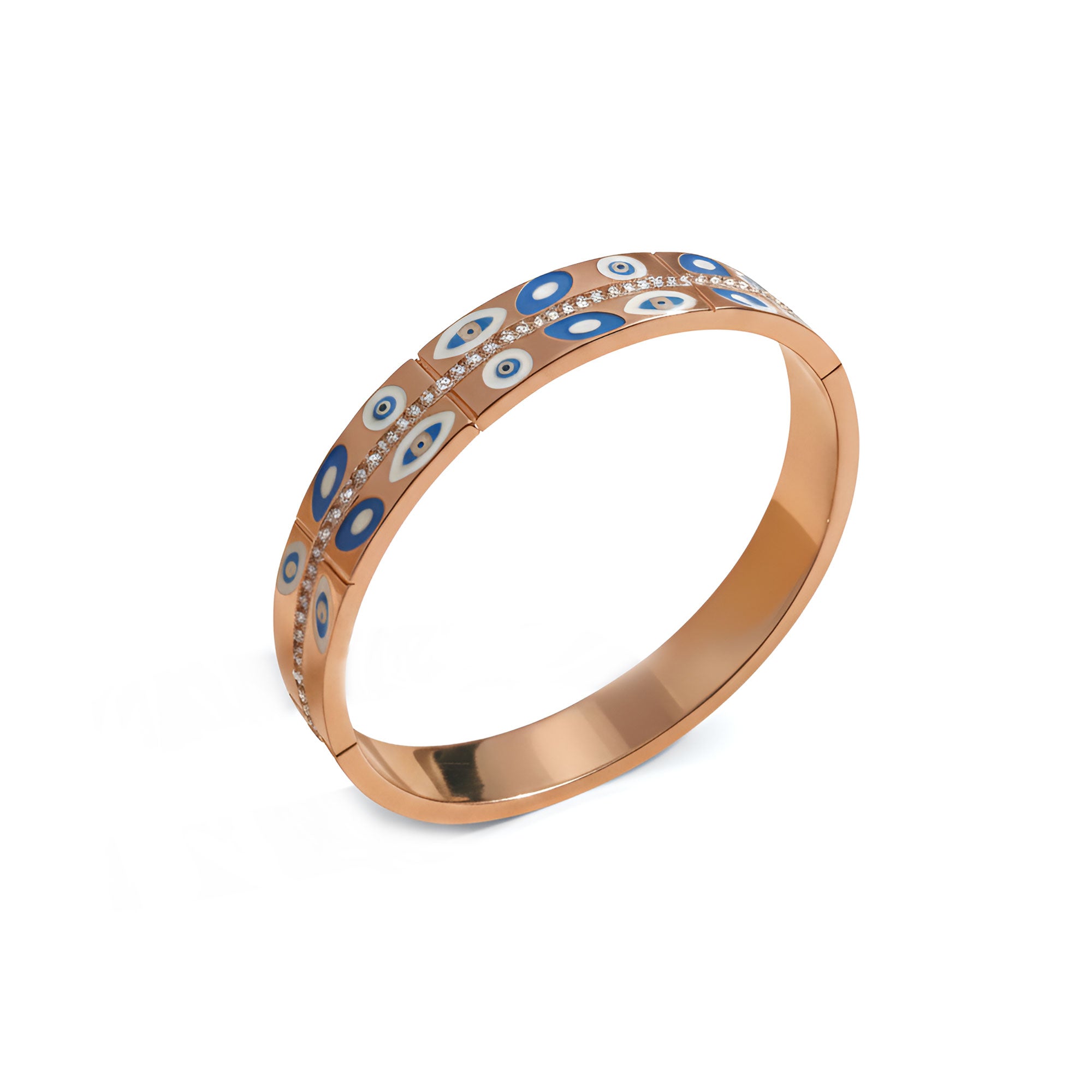 Artklim Gold Plated Mystic Eye Inlay Luxe Bangle Bracelet