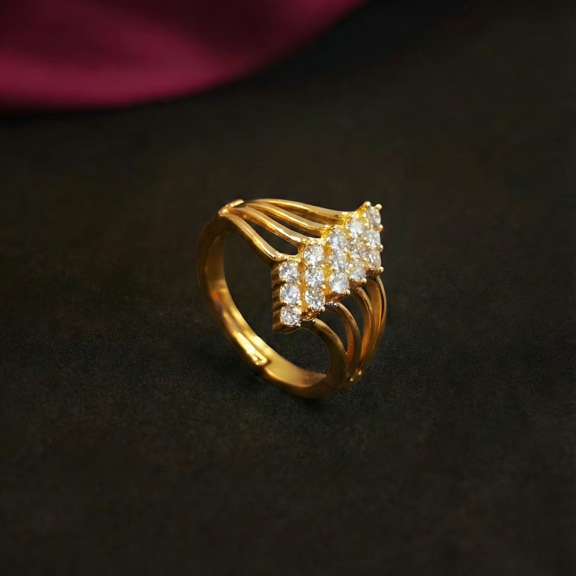 Artklim Gold-Plated Luxe Wave Anti-Tarnish Ring