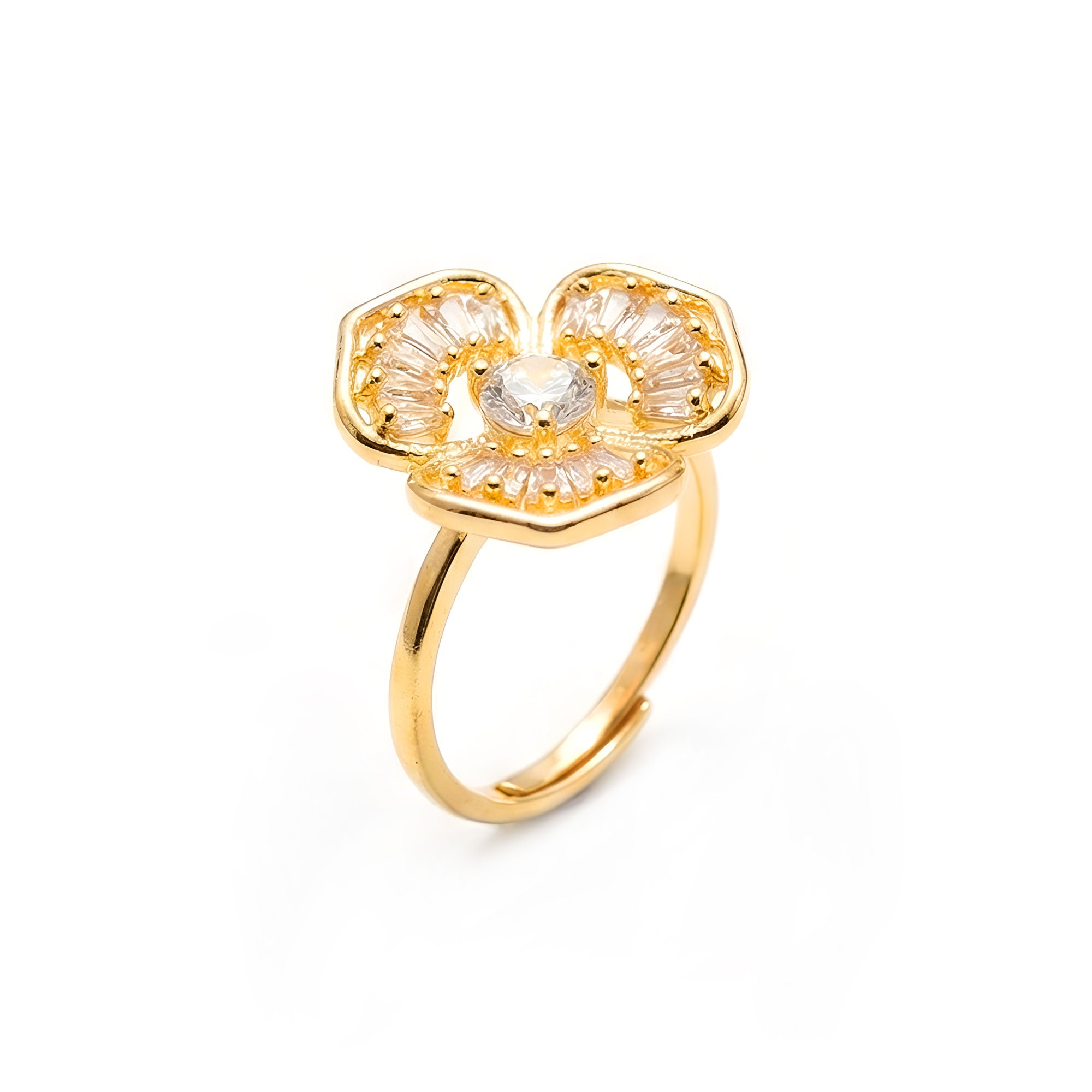 Artklim Gold-Plated Rosy Bloom Anti-Tarnish Ring