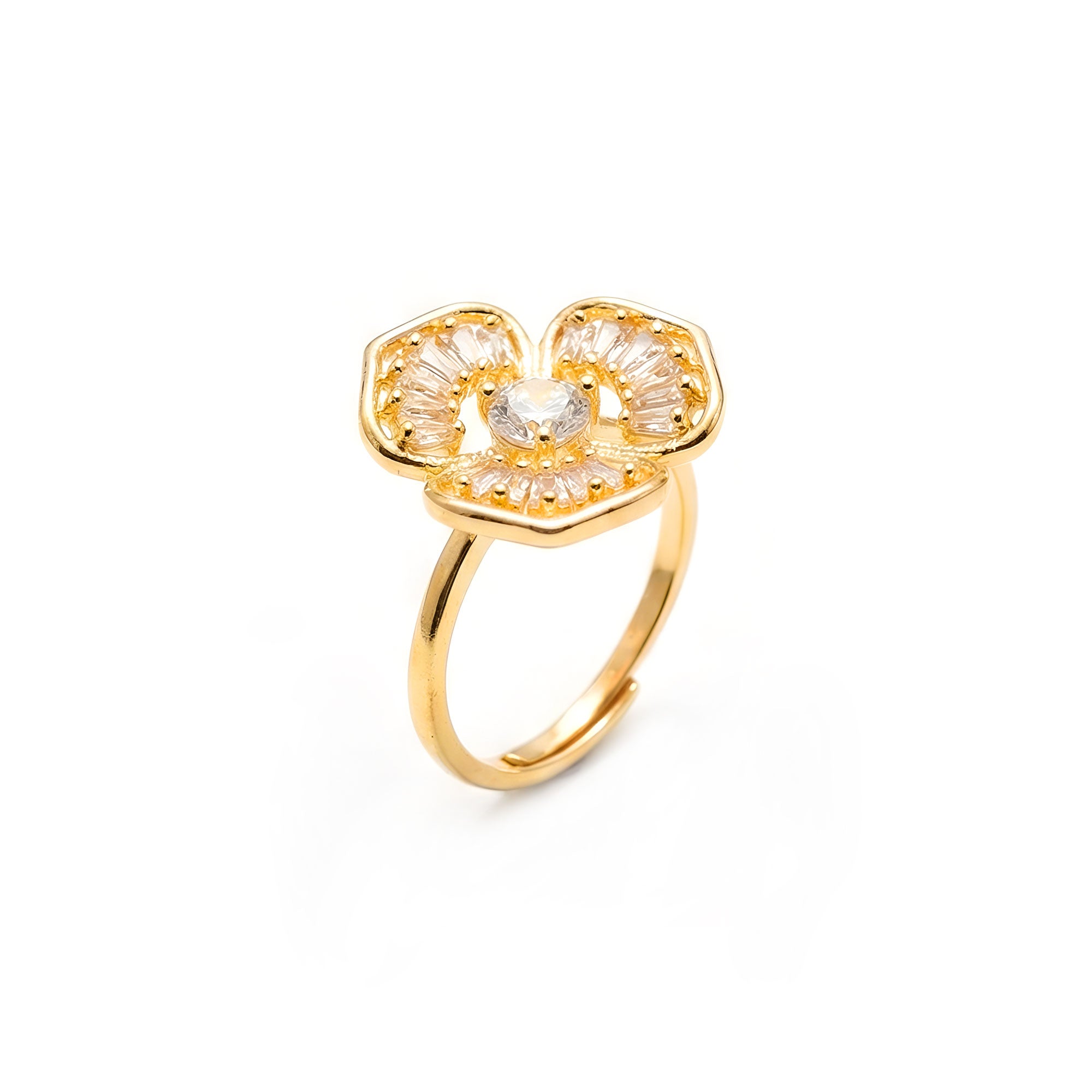 Artklim Gold-Plated Rosy Bloom Anti-Tarnish Ring