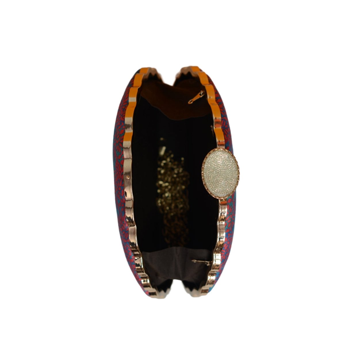 Artklim Blue Door Printed D-shape Clutch