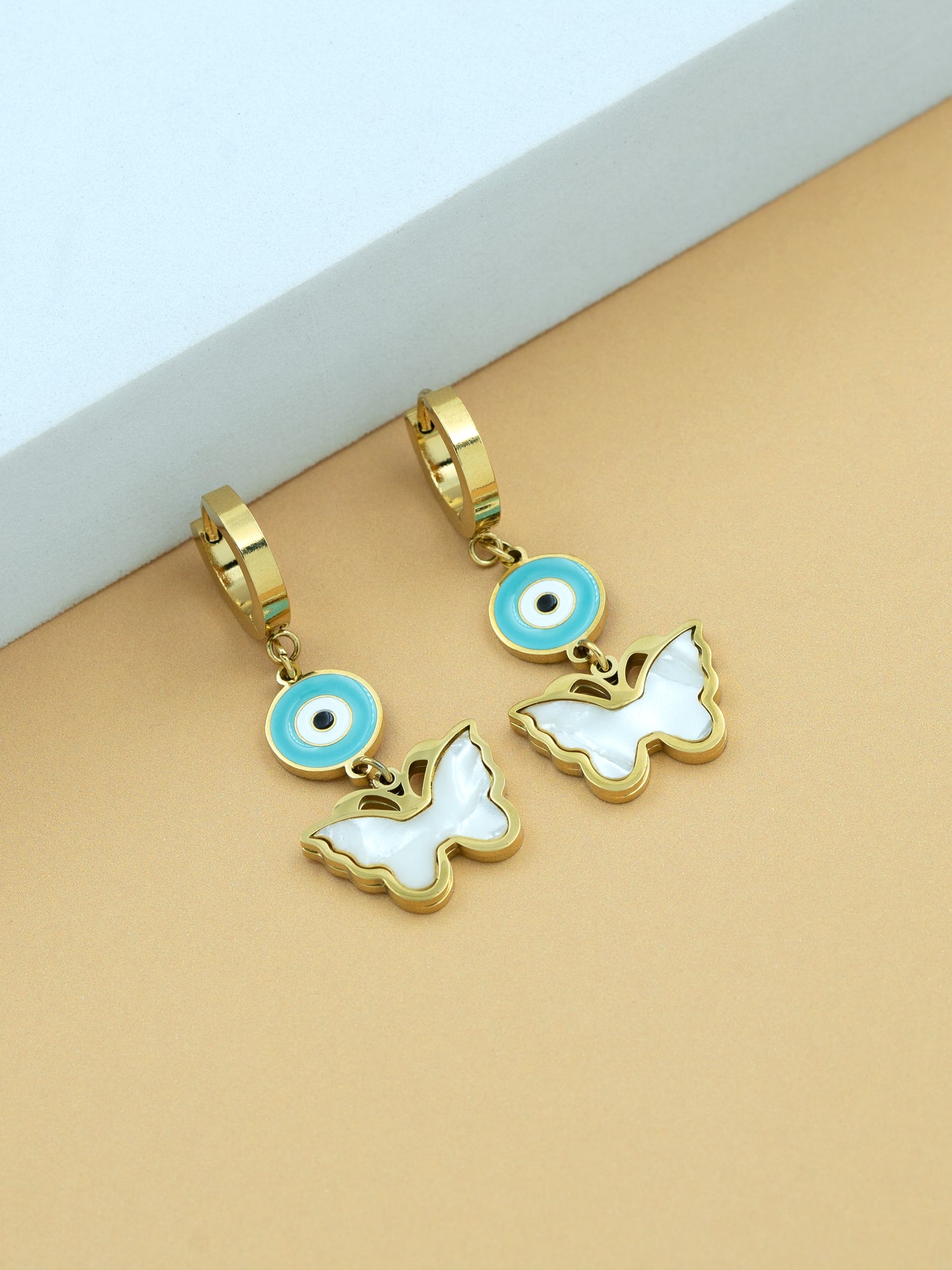 Artklim Butterfly & Evil Eye Anti-Tarnish Earrings