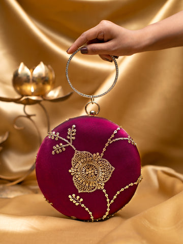 Artklim Crimson Bloom Round Clutch
