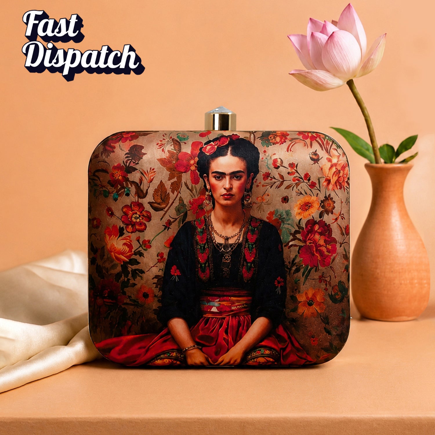 Artklim Floral Portrait Printed Designer Clutch