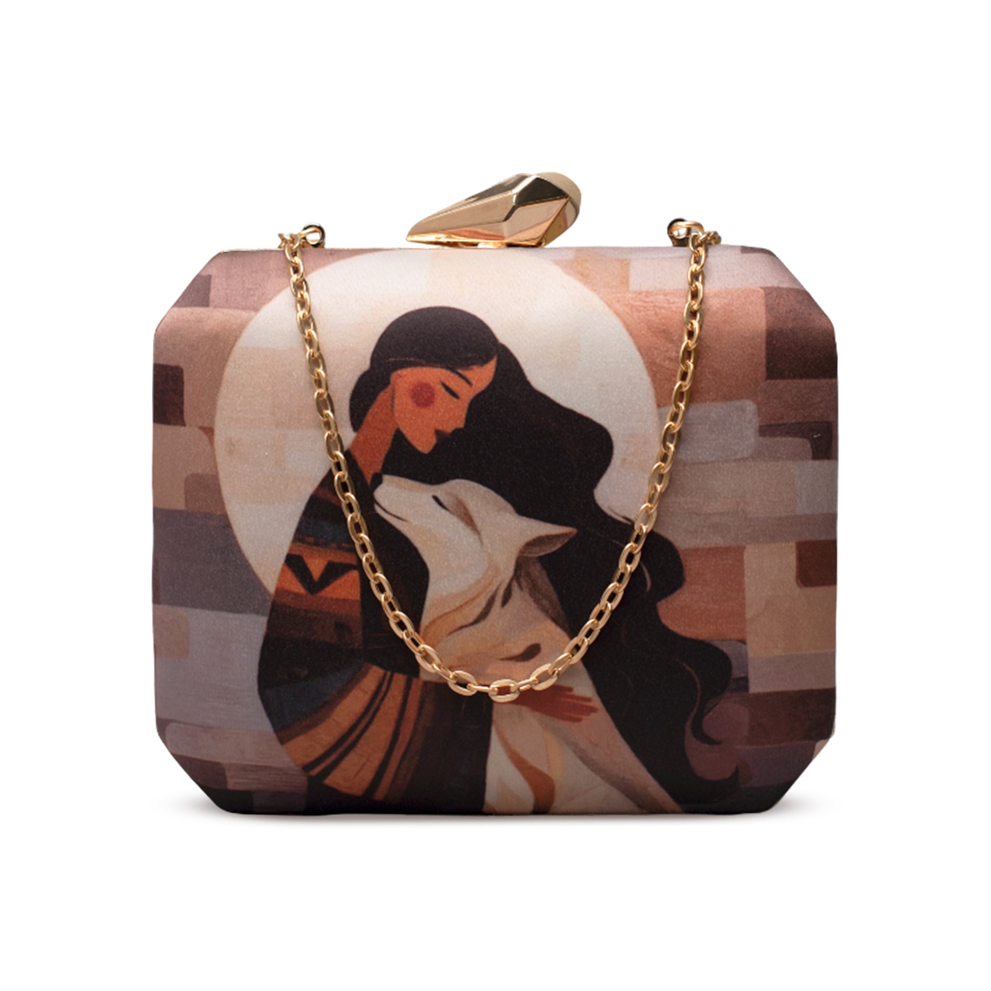 Artklim Women Embrace Abstract Printed Clutch