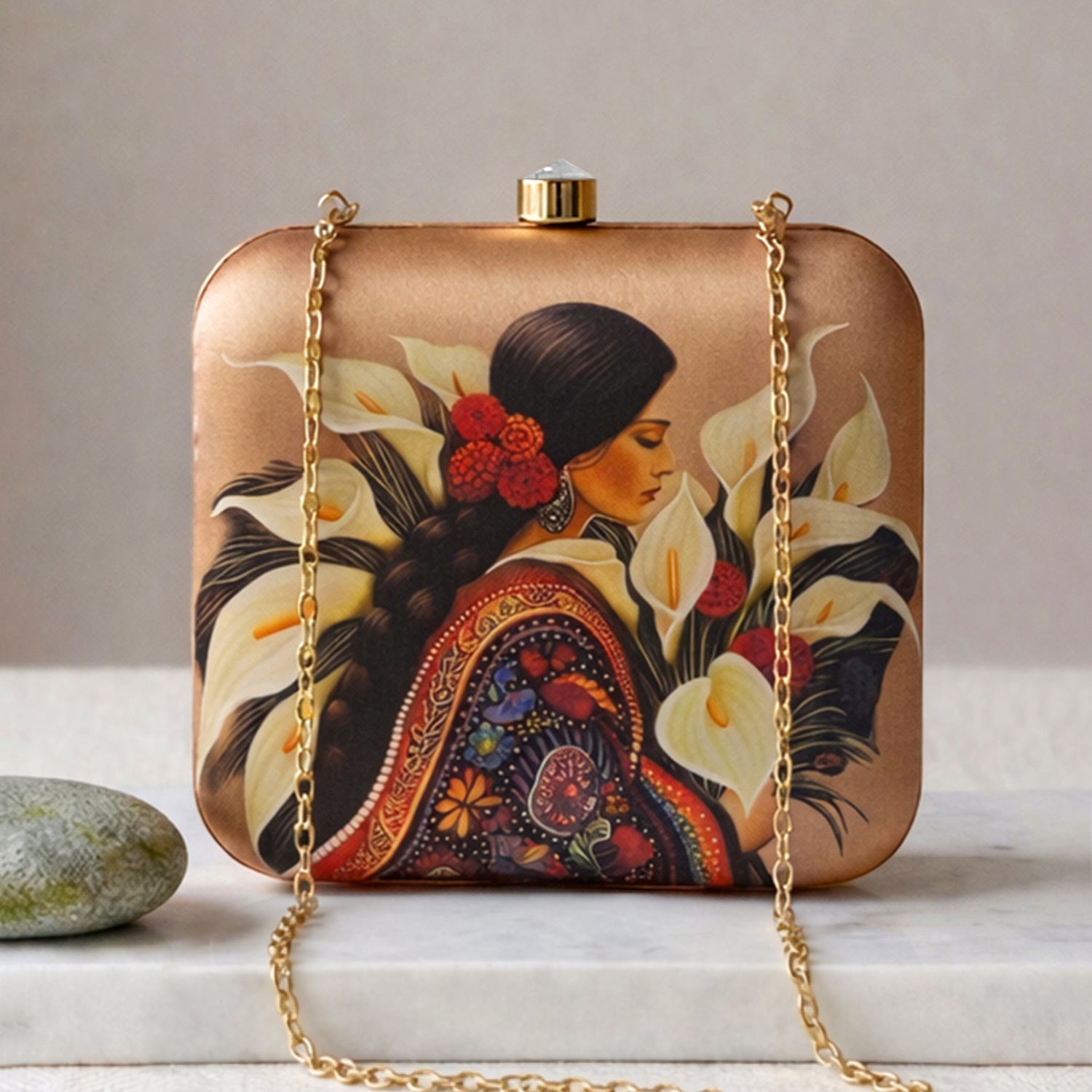 Artklim Floral Grace Elegance Printed Clutch
