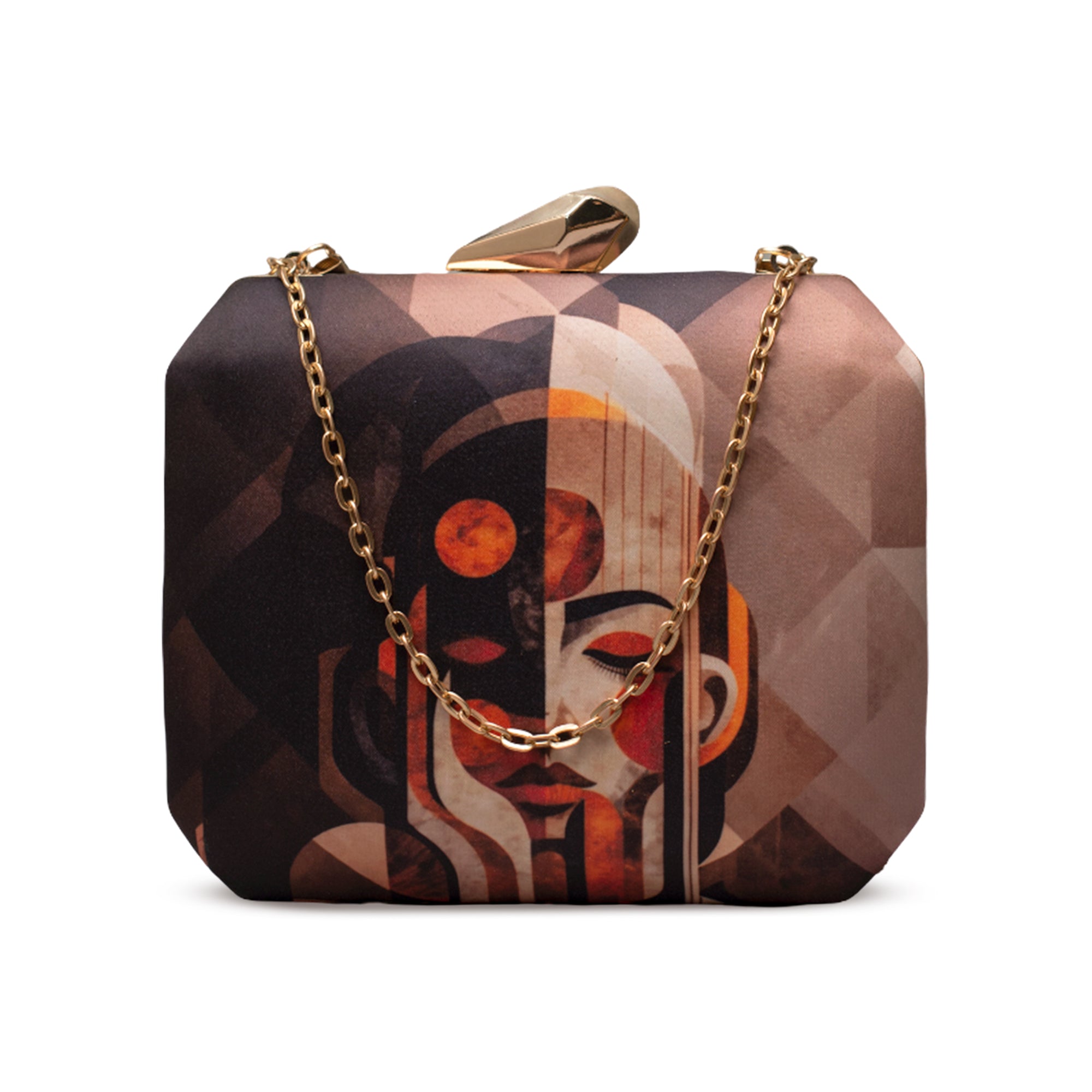 Artklim Artistic Face Illustration Printed Clutch