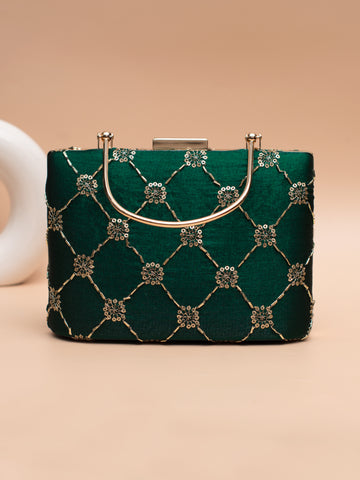 Artklim Royal Green Bloom Clutches