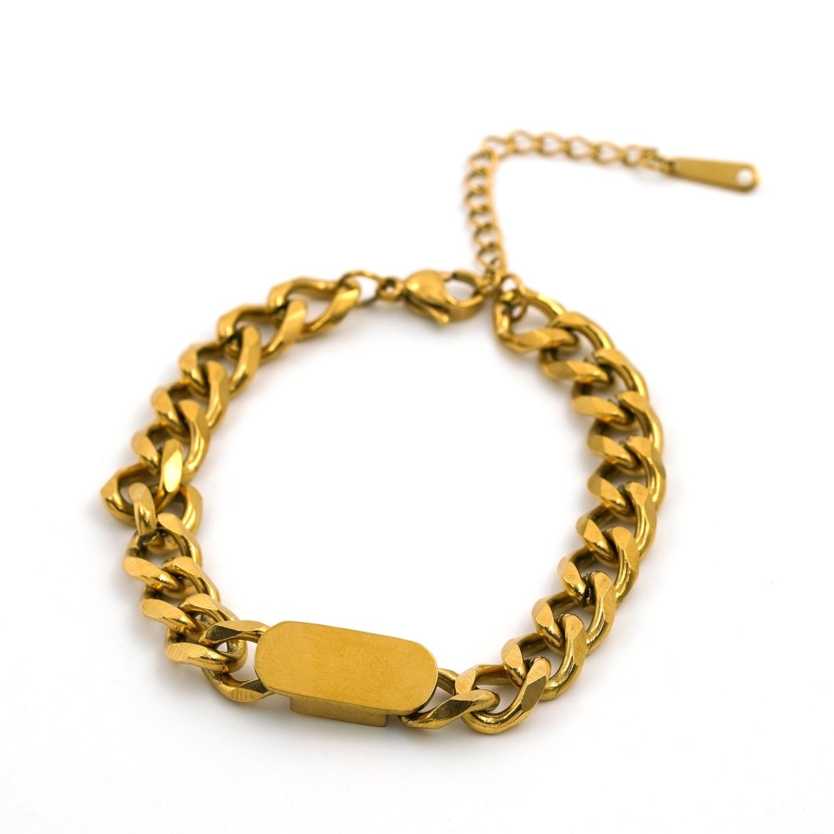Artklim Gold Plated Bold Curb Chain Bracelet