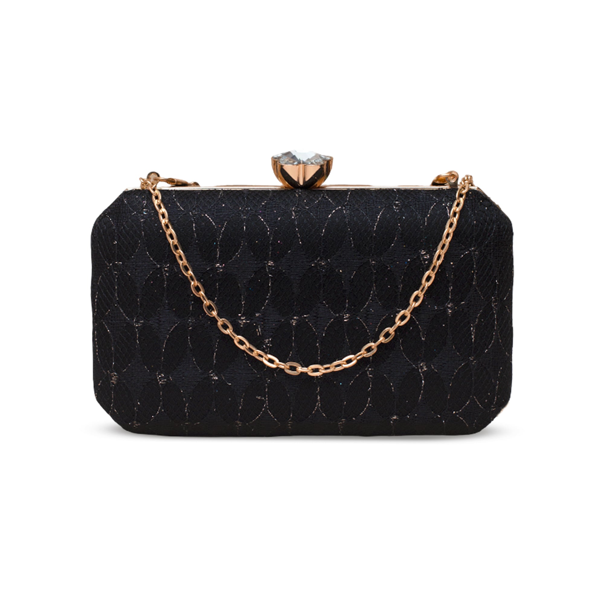 Artklim Classic Midnight Black Embroidery Clutch