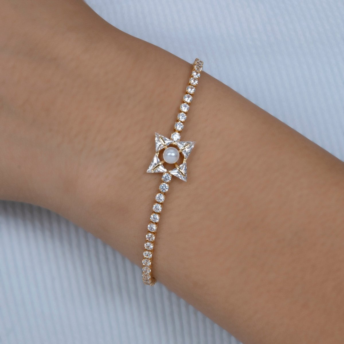 Artklim Gold Plated Designer Studded Bracelet