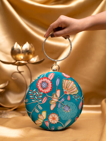 Artklim Aqua Blossom Round Clutch