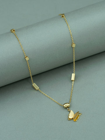 Artklim Gold Plated Butterfly Glow Anti-Tarnish Necklace
