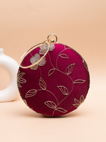 Artklim Maroon with Golden Leafy Trails