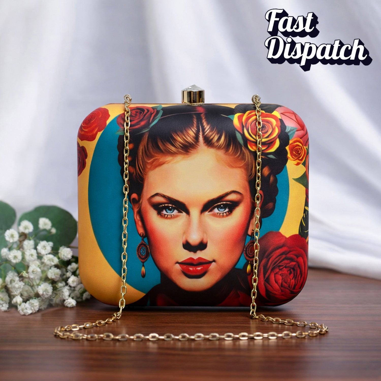 Artklim Taylor Swift Printed Clutch