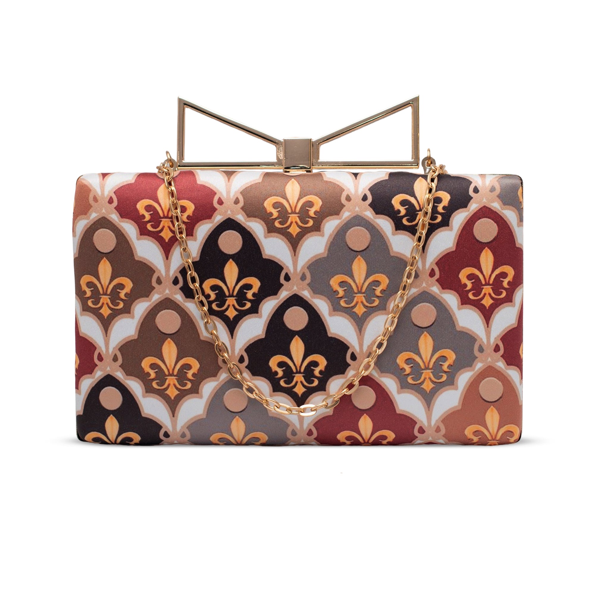 Artklim Imperial Fleur Motif Printed Clutch