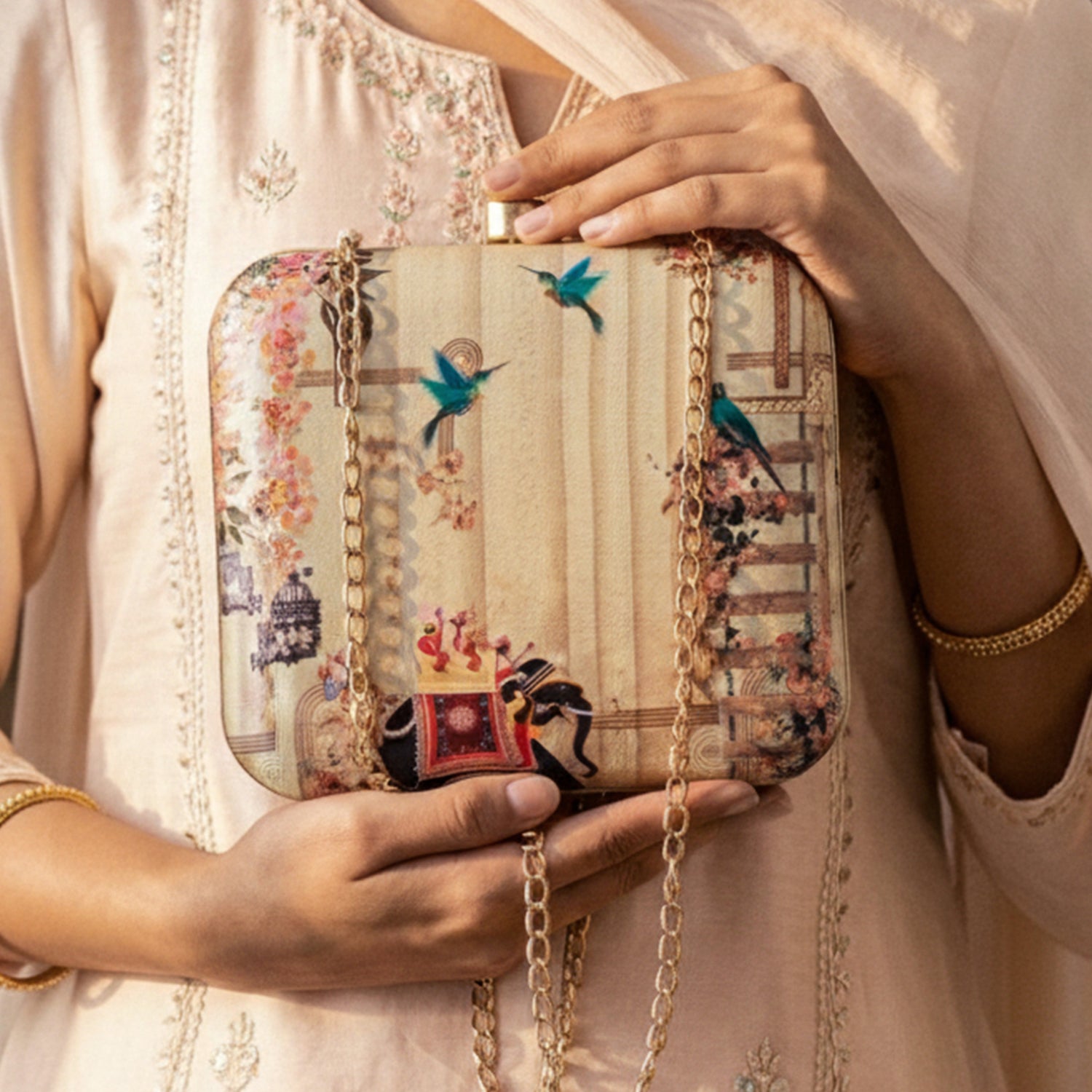 Ancient Theme Printed Clutch