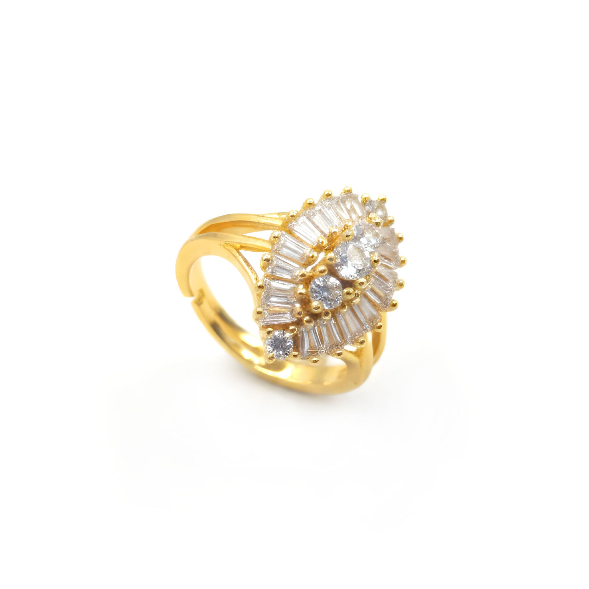 Artklim Gold-Plated Radiant Halo Anti-Tarnish Ring