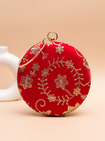 Artklim Red with Golden Starry Florals