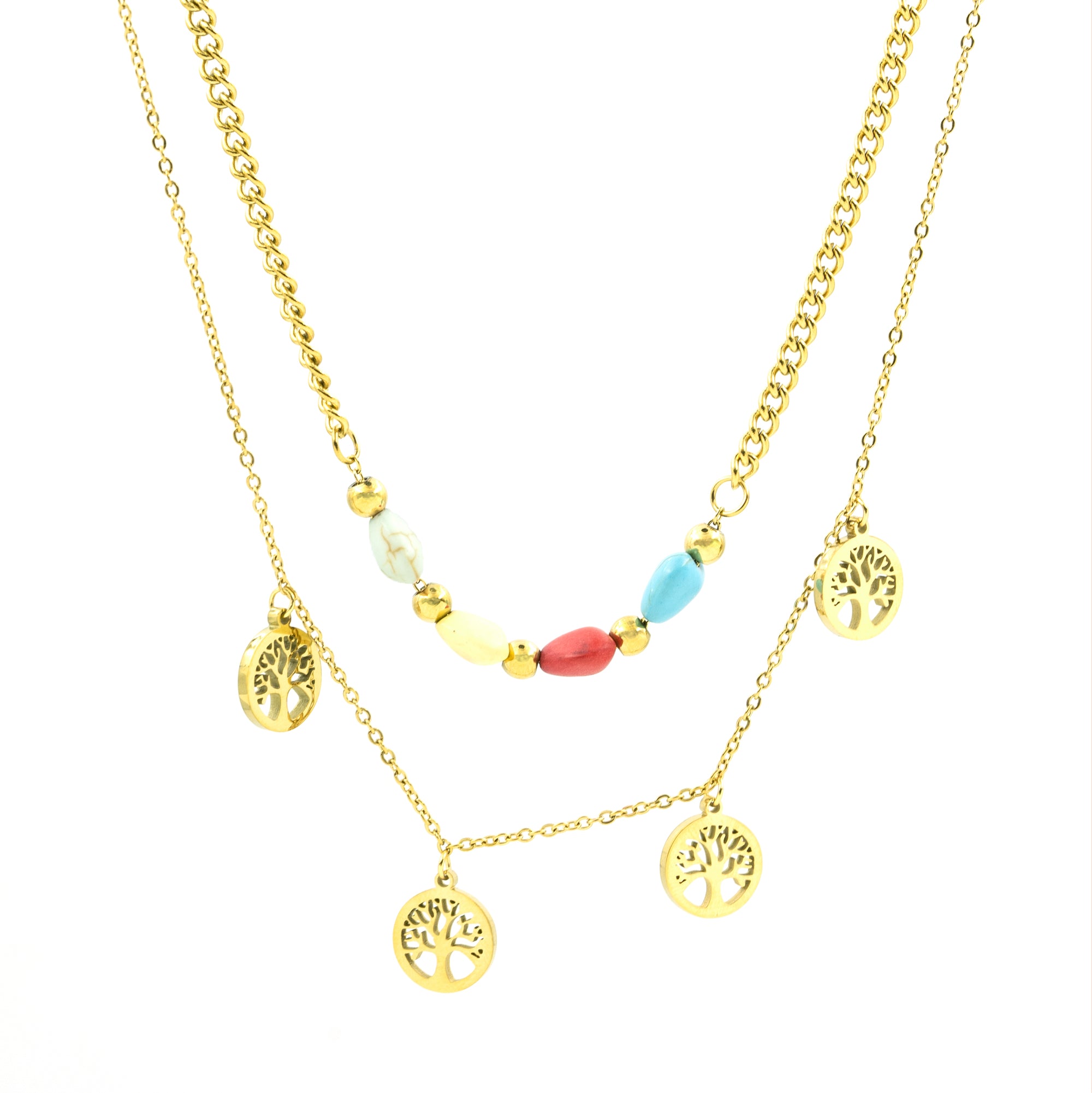 Artklim Tree of Life & Heart Charm Necklace