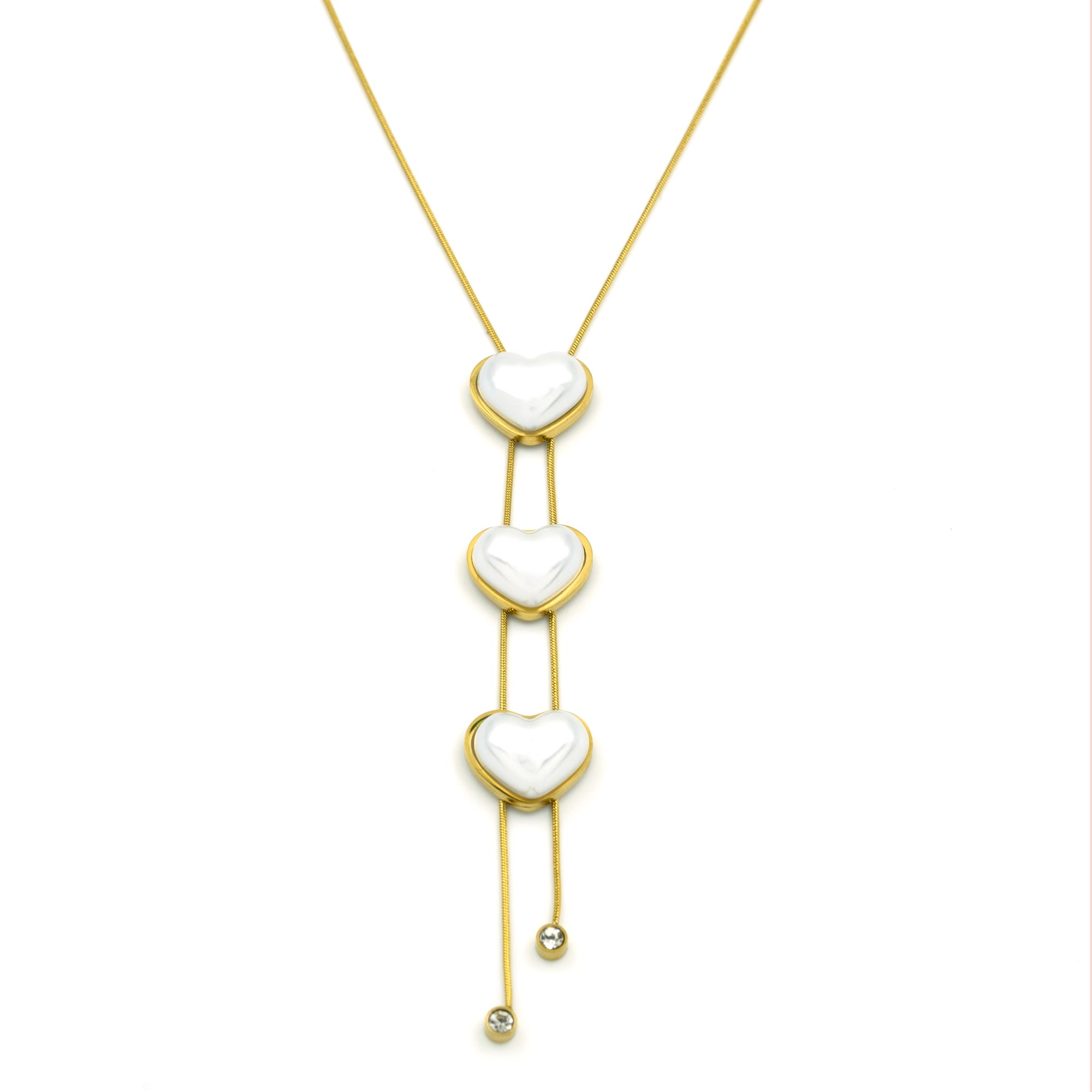 Artklim Triple Heart Drop Necklace