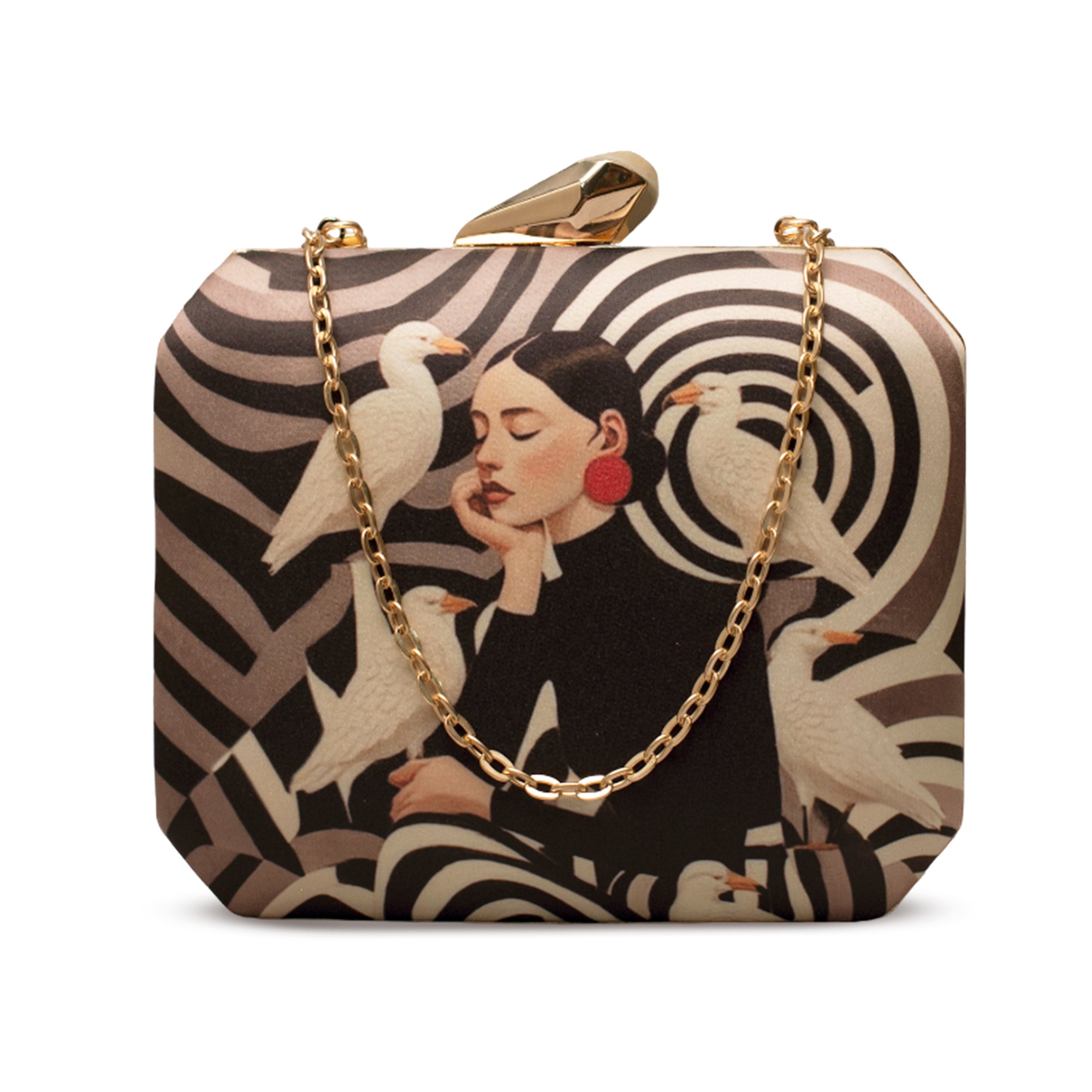 Artklim Swirl Art Printed Clutch
