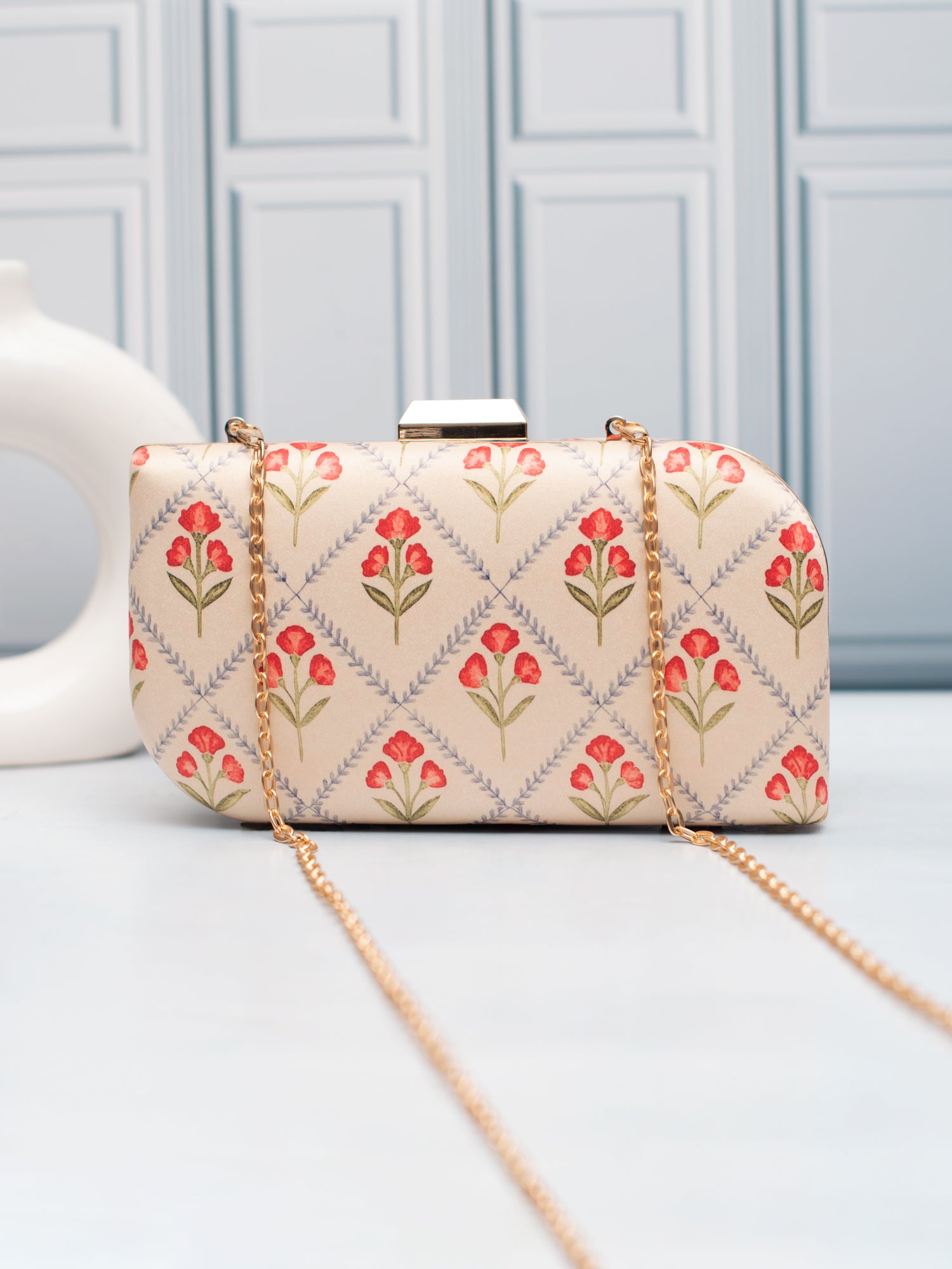 Artklim Retro Bloom Printed Clutch