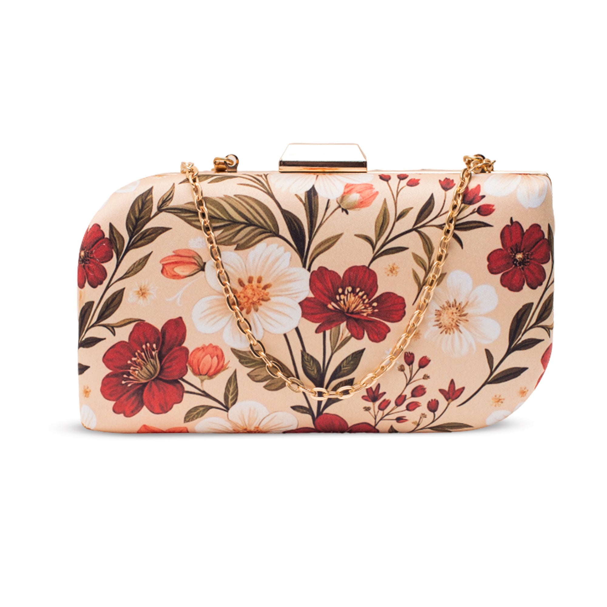 Artklim Rosy Petals Printed Clutch