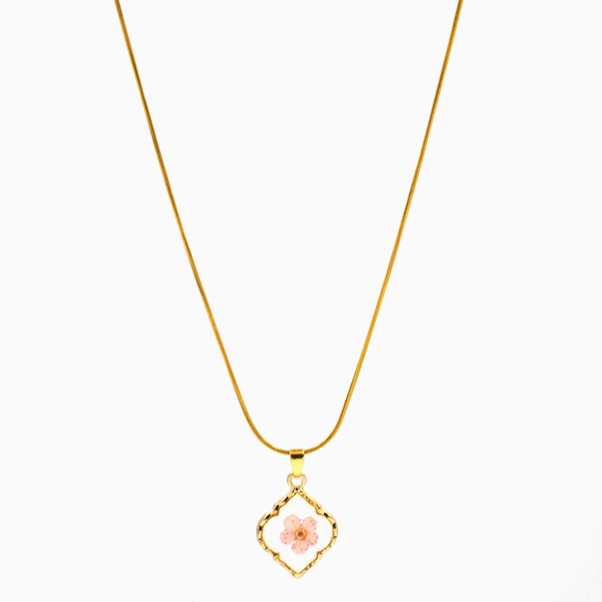 Artklim Gold Plated Floral Pendant Necklace