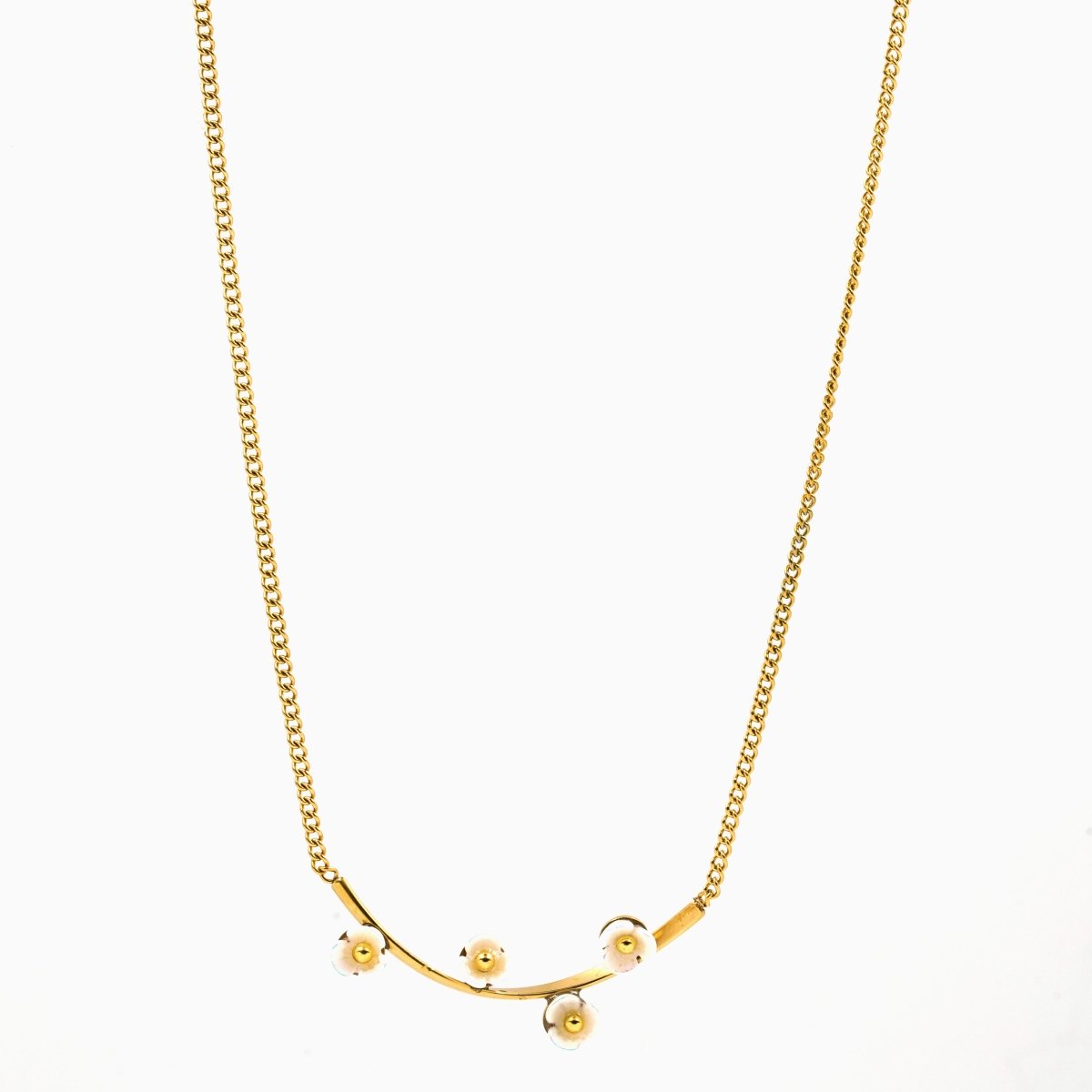 Artklim Gold Plated Elegant Floral Pendant Necklace