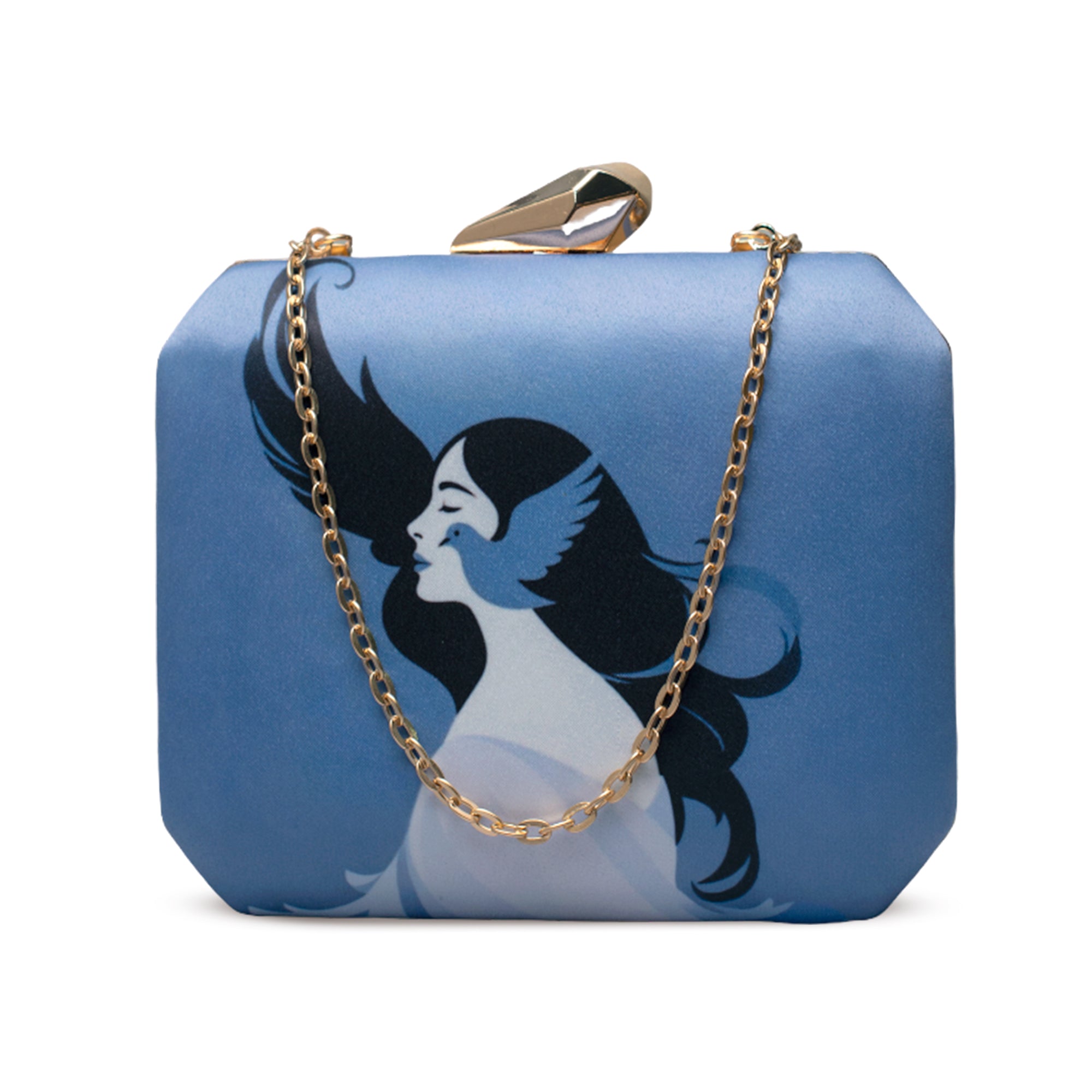 Artklim Blue Women Silhouette Printed Clutch