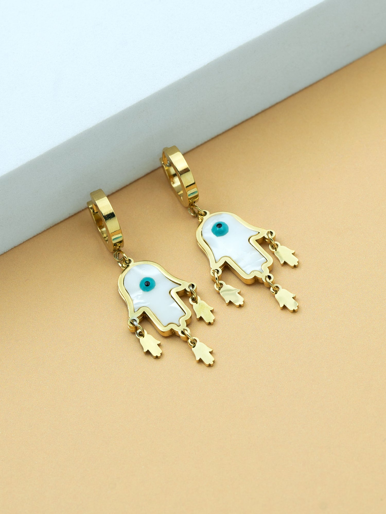 Artklim Hamsa Hand Anti-Tarnish Earrings