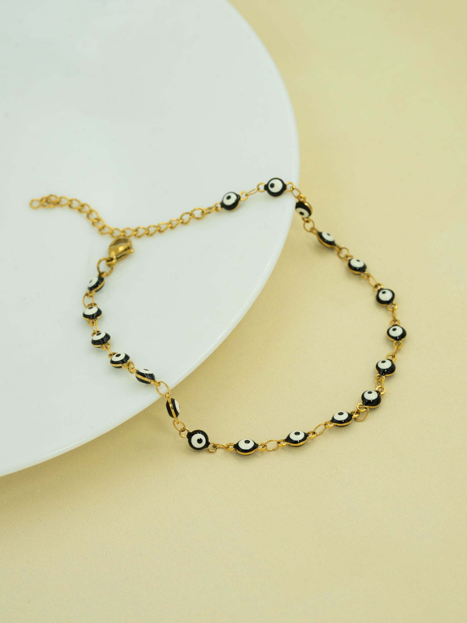 Artklim Classic Black Evil Eye Anti Tarnish Anklet