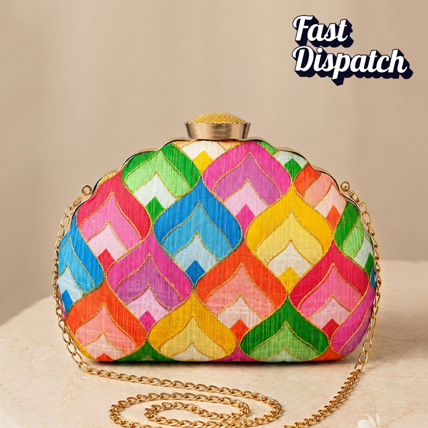 Artklim Festive Multicolor Embroidered Clutch