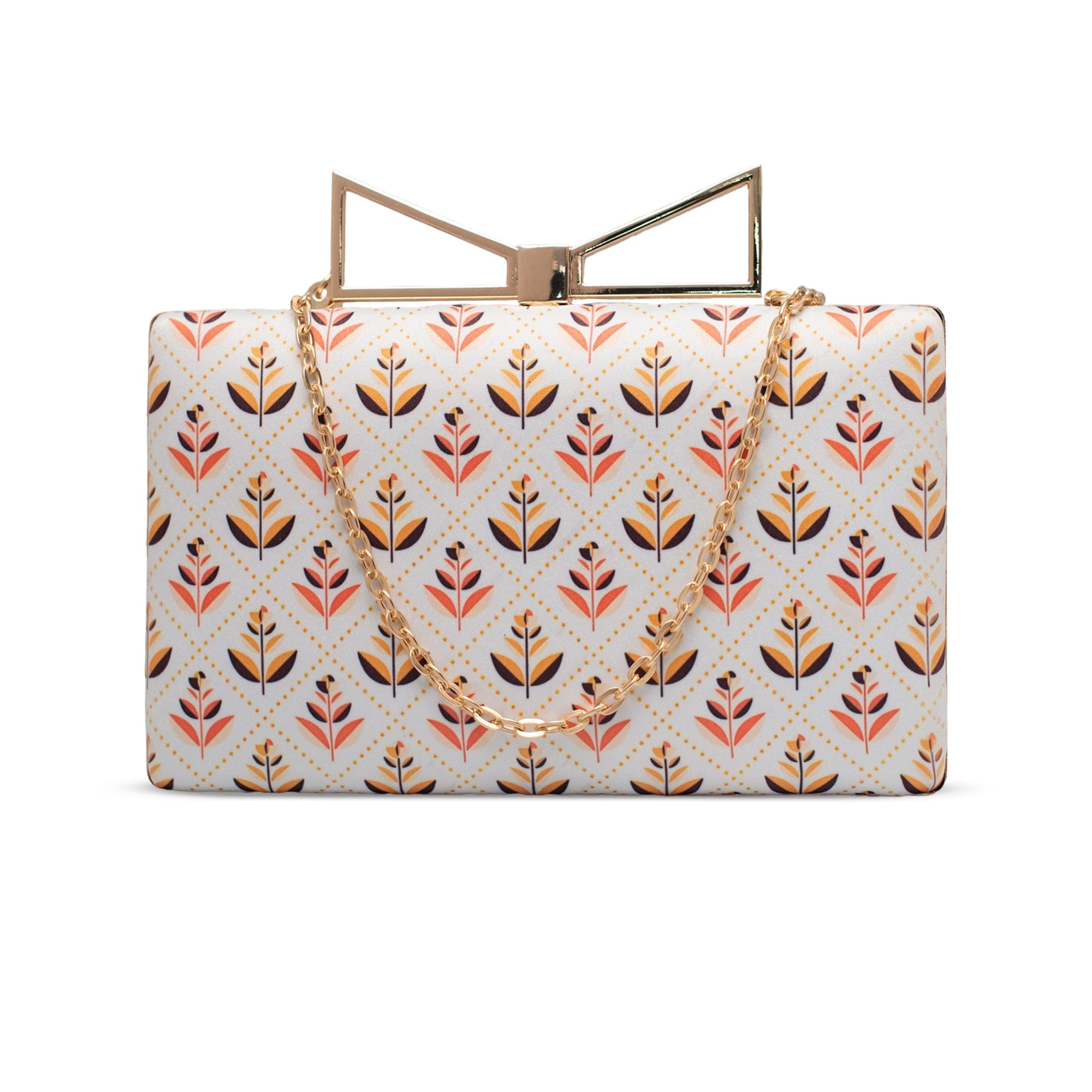 Artklim Autumn Leaf Print Elegant Printed Clutch
