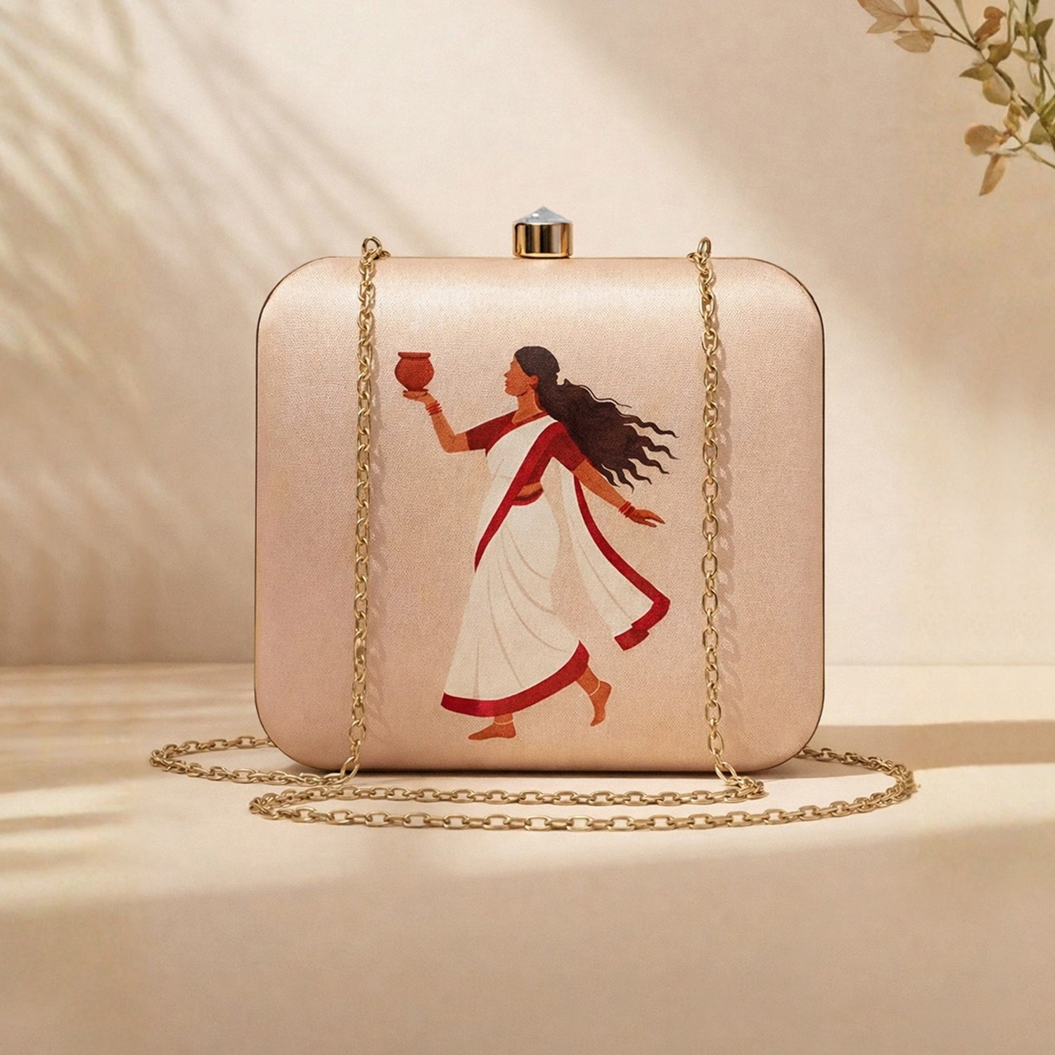 Artklim Traditional Bengali Dancer Portrait Printed Clutch