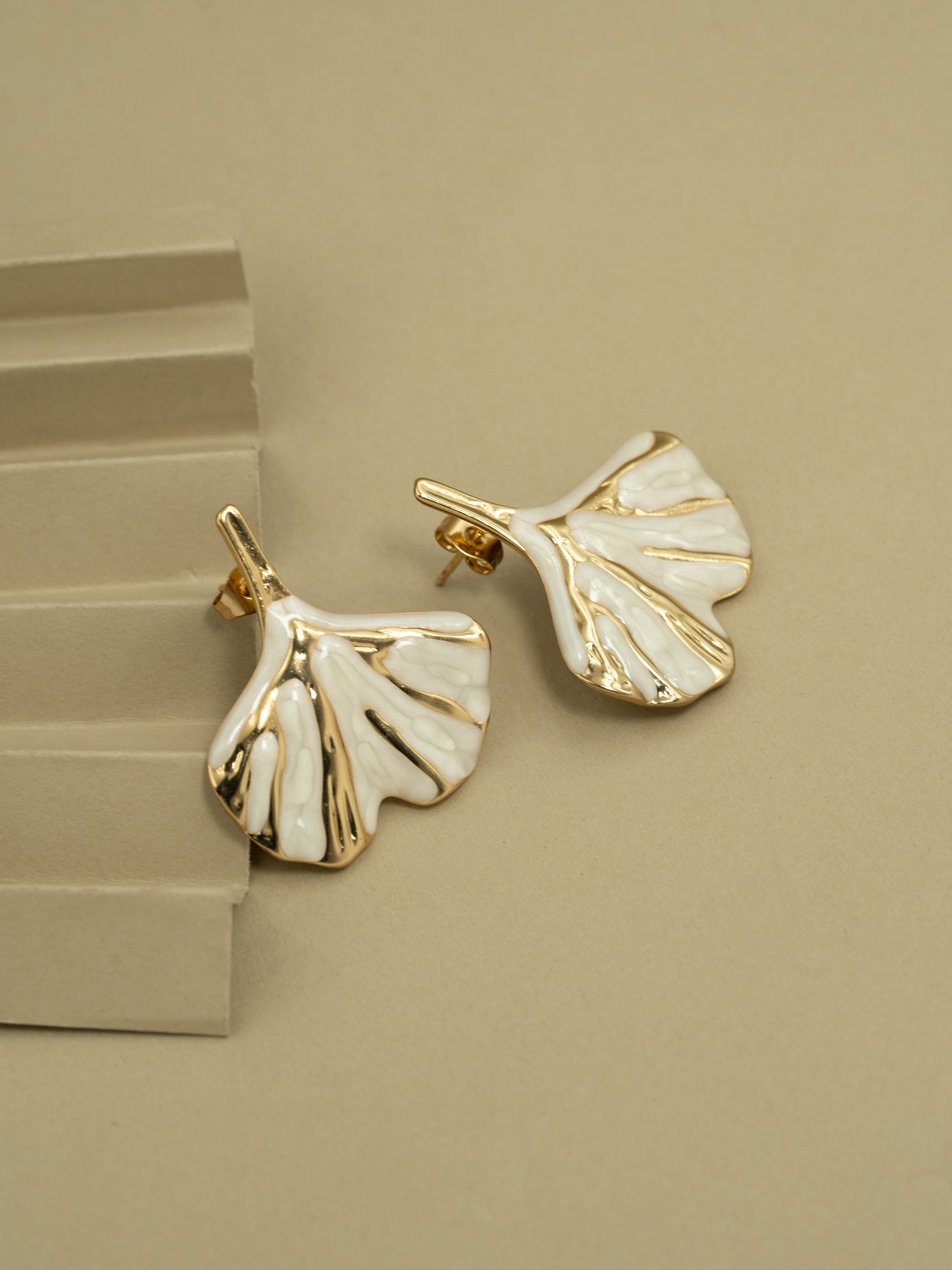 Artklim Golden Ginkgo Anti-Tarnish Earrings