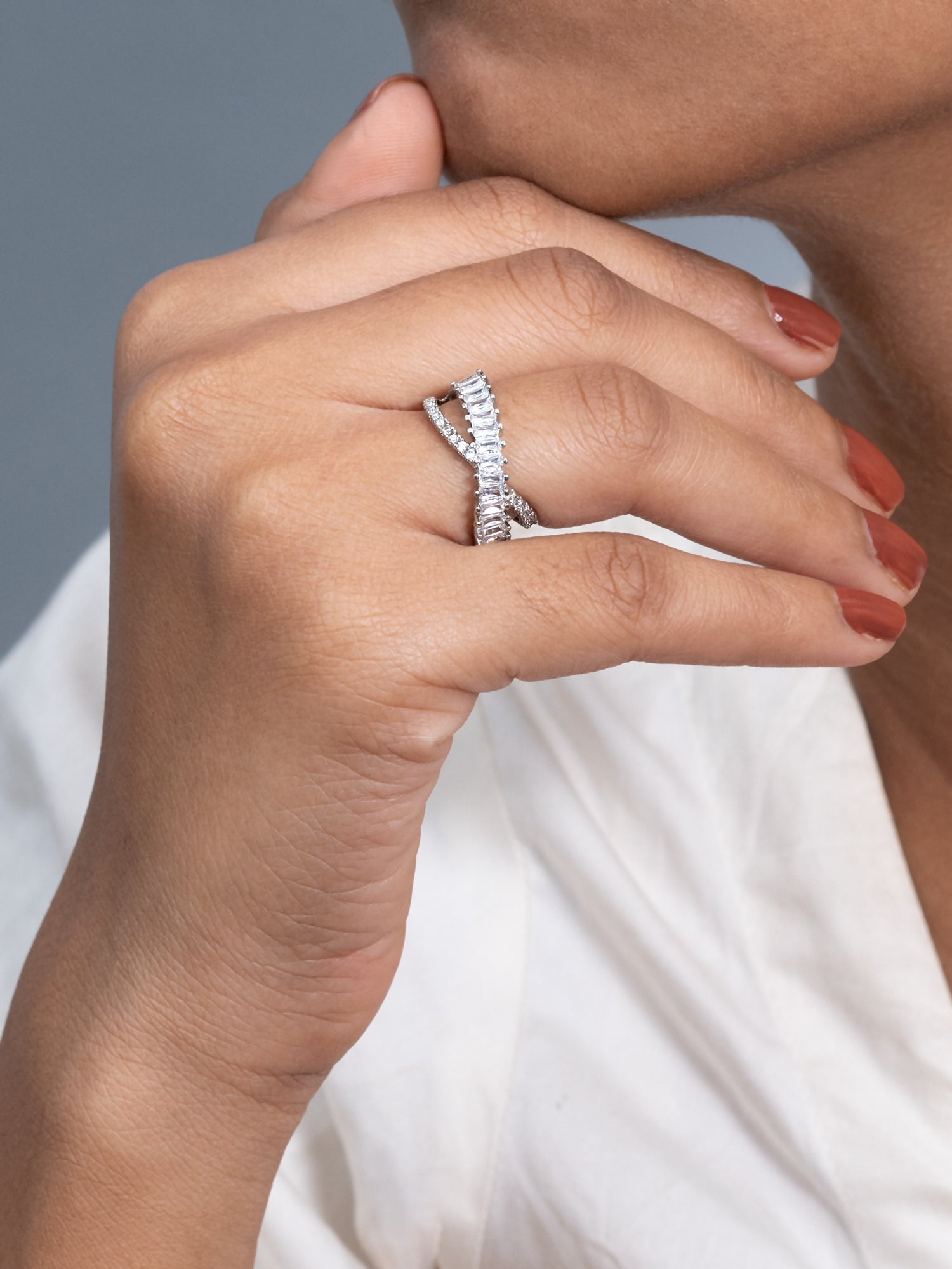 Artklim Sliver- Tone Infinity Spark Anti-Tarnish Ring