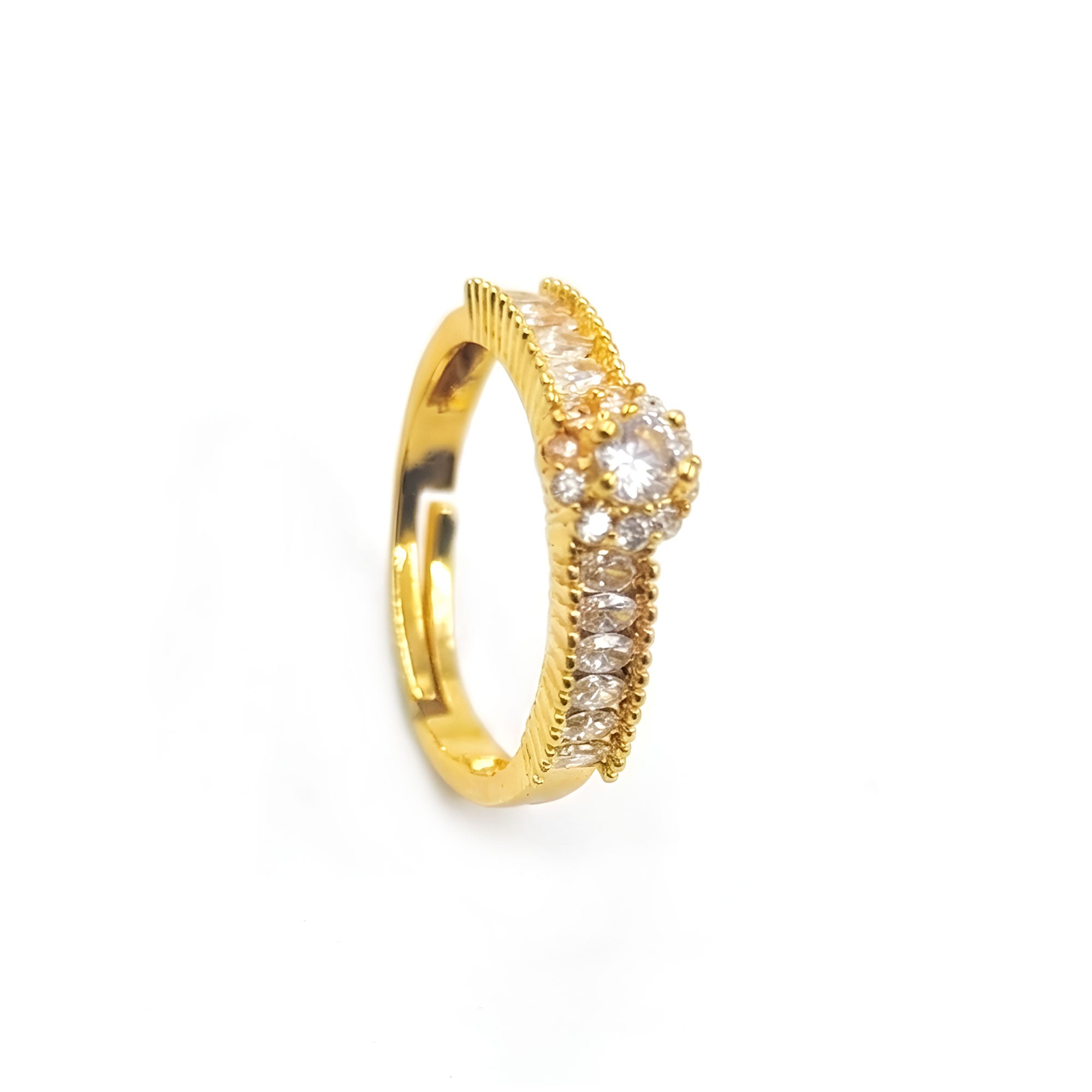 Artklim Gold-Plated Crystal Design Anti-Tarnish Ring