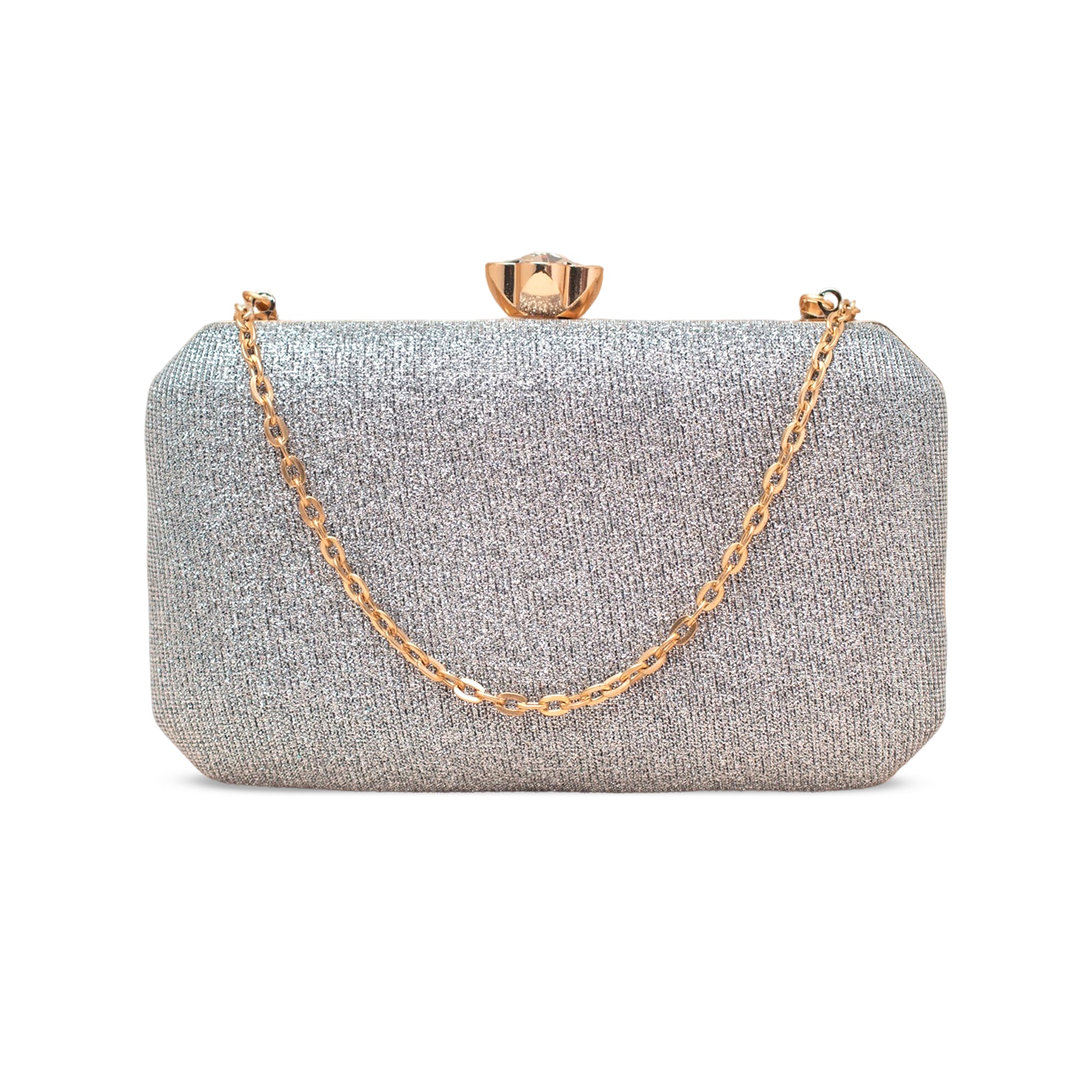 Artklim Silver Stardust Luxe Embroidered Clutch