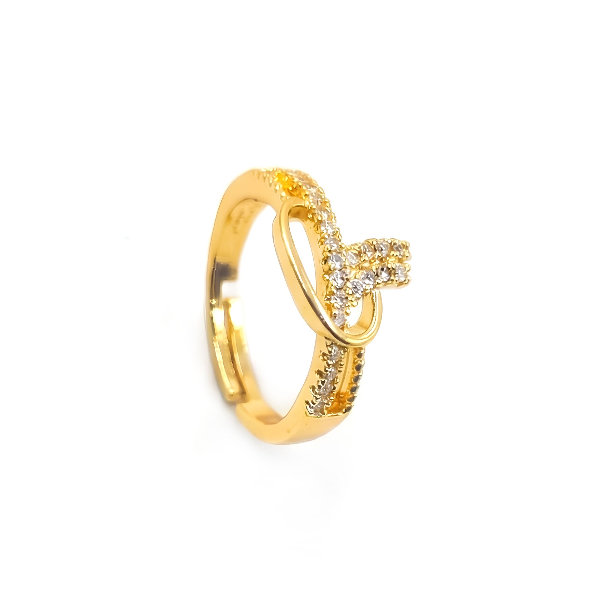 Artklim Gold-Plated Loop Knot Design Anti-Tarnish Ring