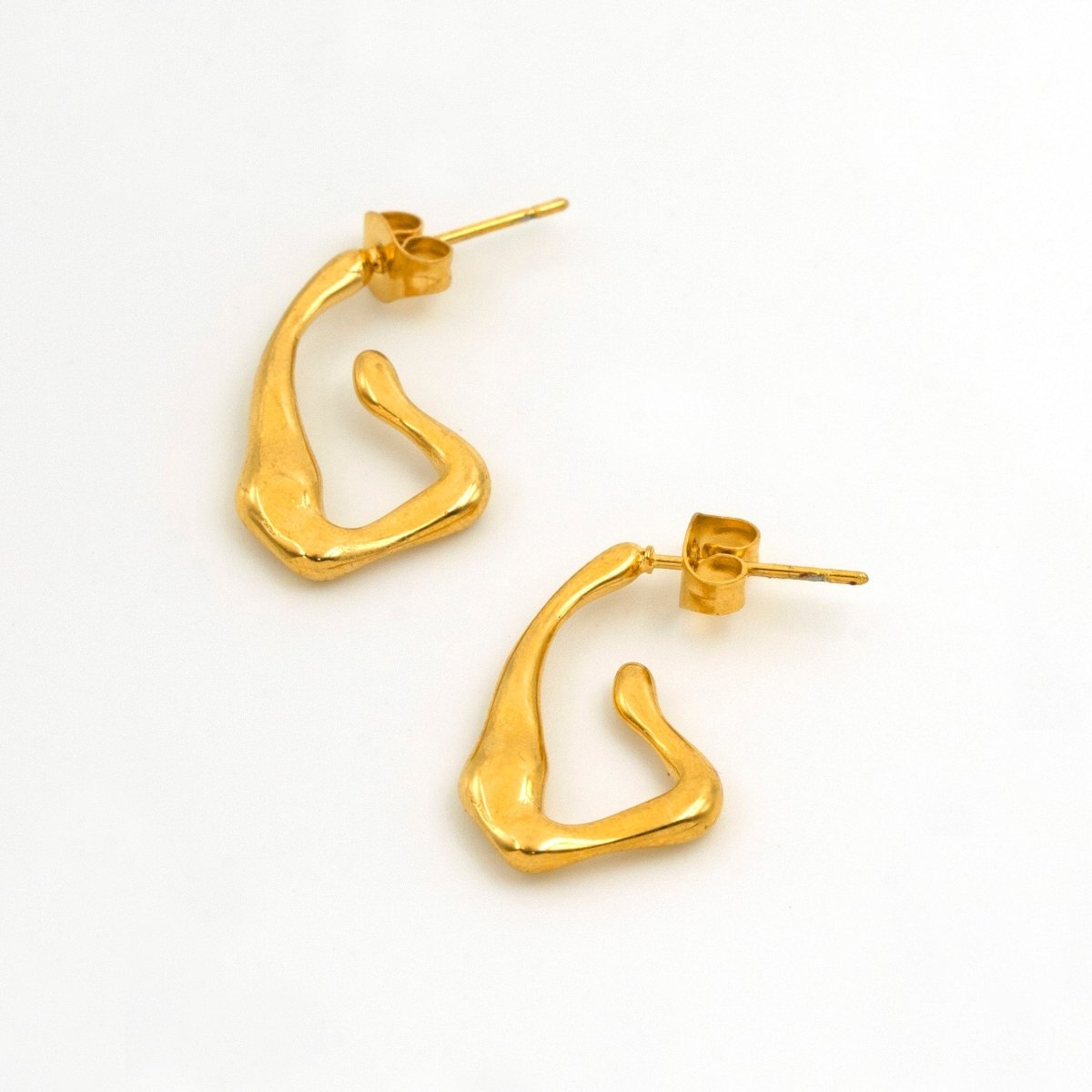 Artklim Gold Plated G Shape Hoop Earrings