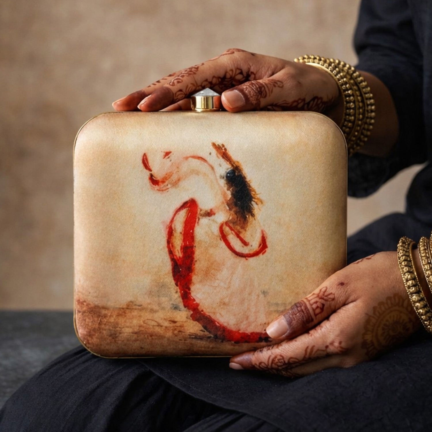 Artklim Ethereal Motion Printed Clutch